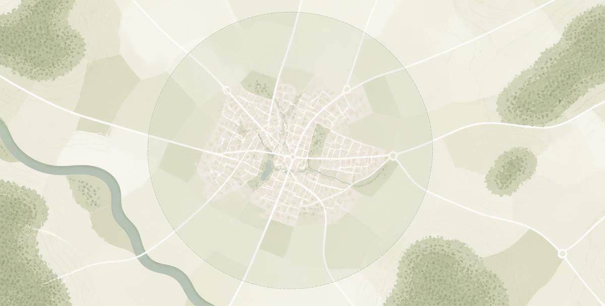 Illustrated map of the Milton service area